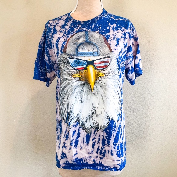 Tops - Redesigned Acid Wash Eagle Graphic Tee